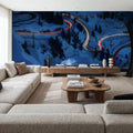 Night Skiing Mural Wallpaper - room preview 05