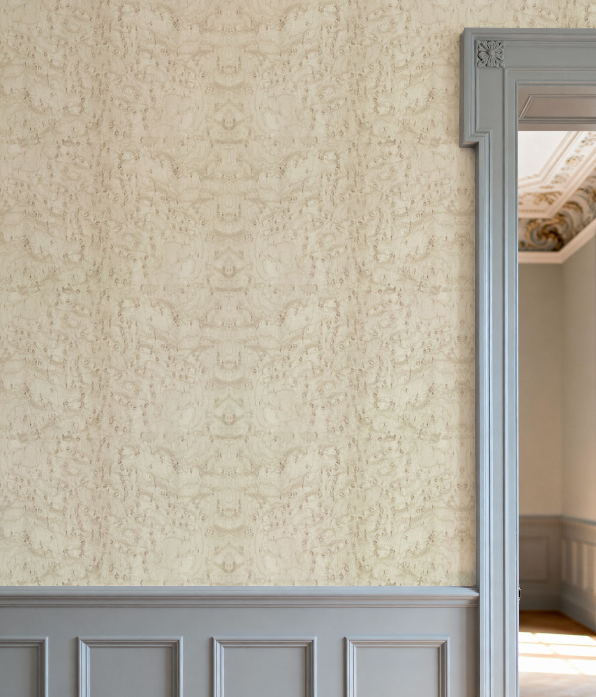 Burl Wood, Ecru Mural Wallpaper - room preview 05