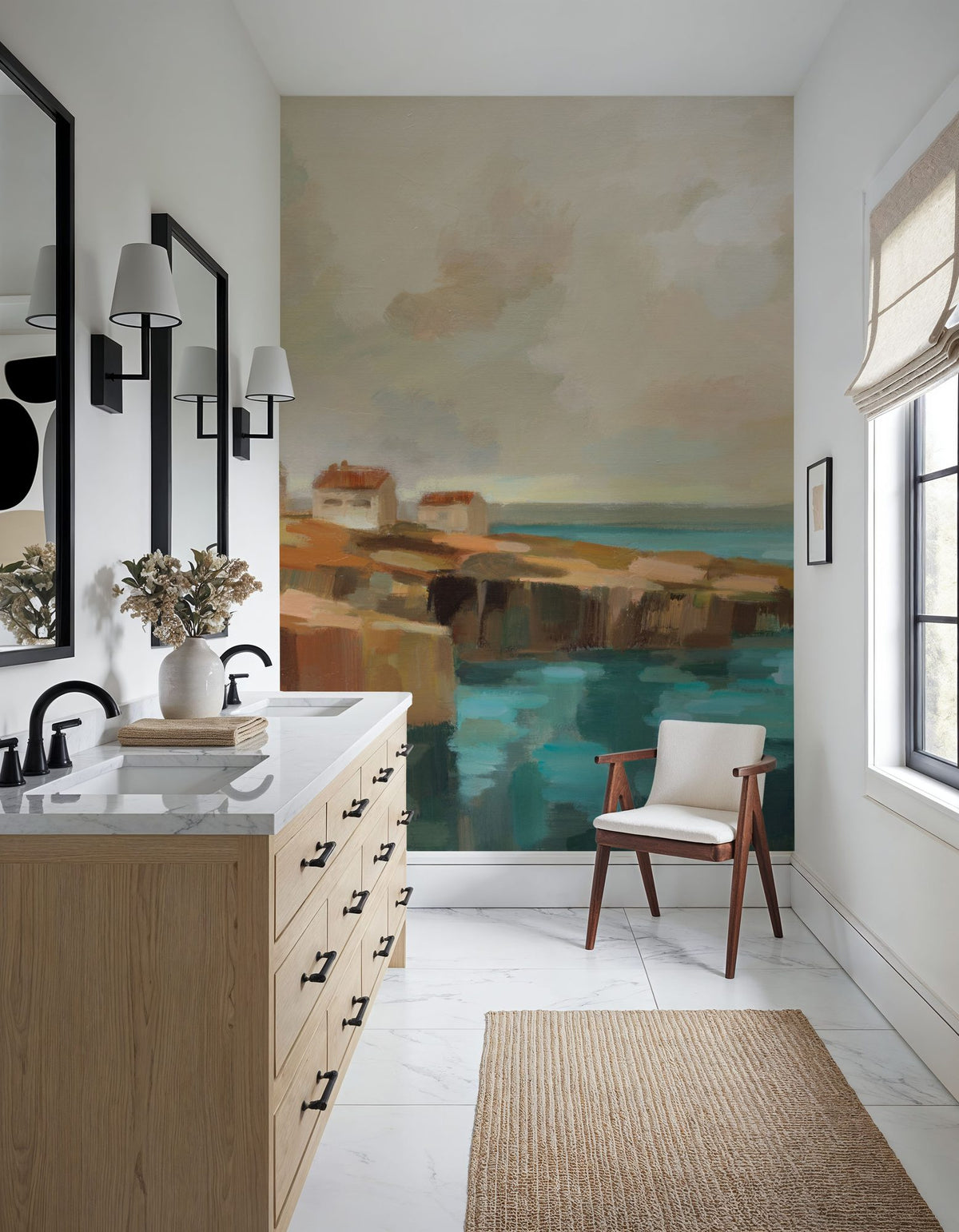 Southern Coast Town Mural Wallpaper - room preview 05