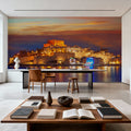 Mediterranean Castle Sunset Mural Wallpaper - room preview 05
