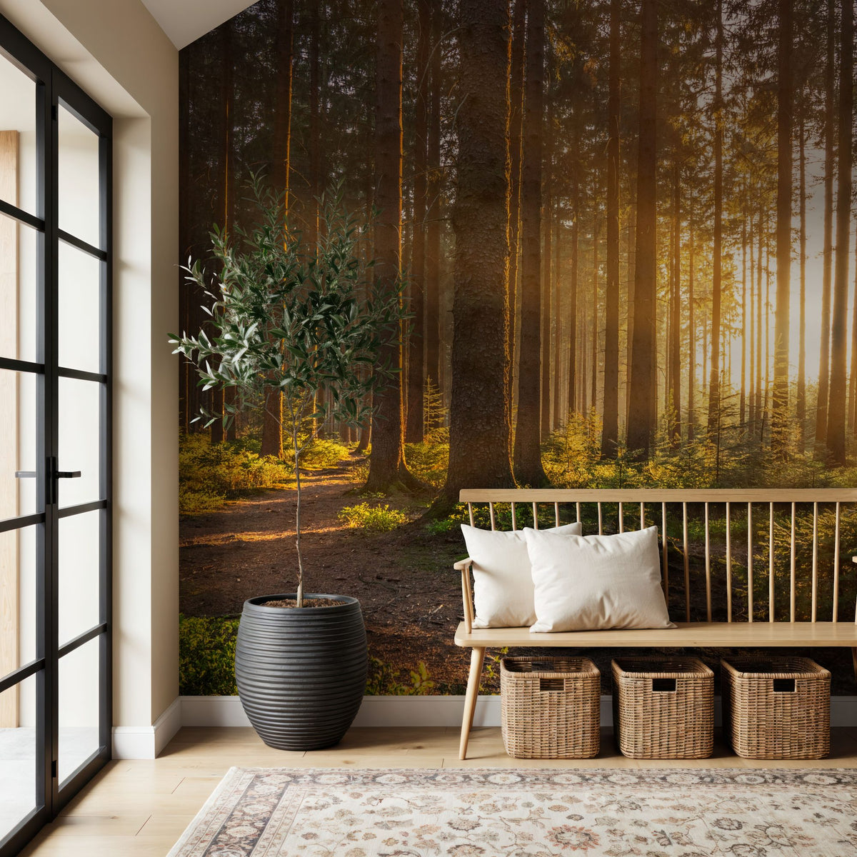 Silent Forest Mural Wallpaper - room preview 05