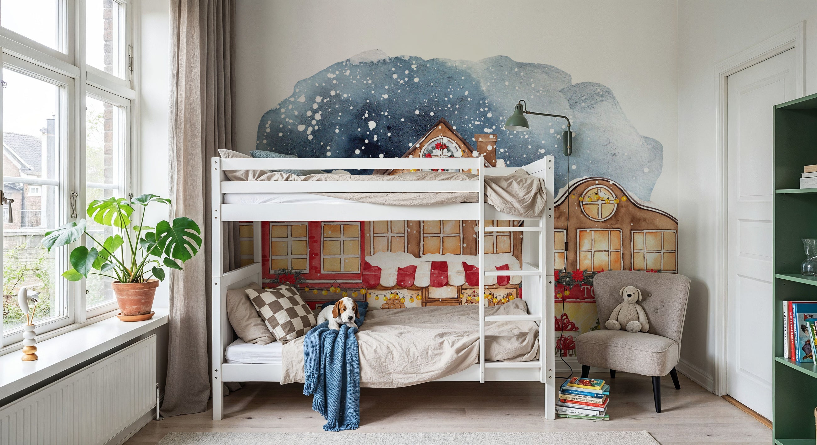 Christmas Down Town Mural Wallpaper