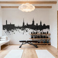 Stockholm Skyline Black & White Mural Wallpaper - room preview 05