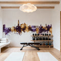 Córdoba Spain Skyline Purple & Gold Mural Wallpaper - room preview 05