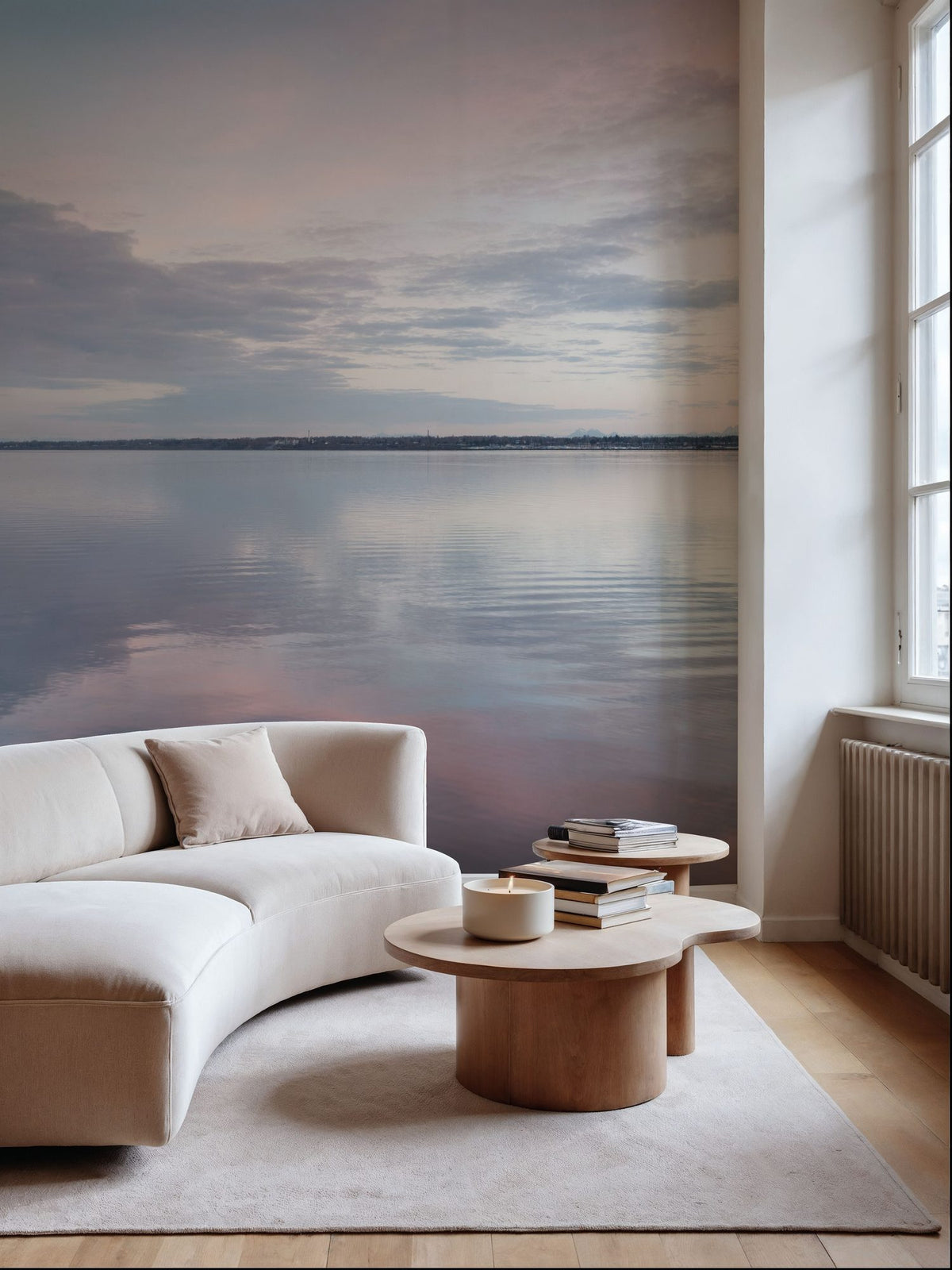 Bay Clouds Reflections Mural Wallpaper - room preview 05