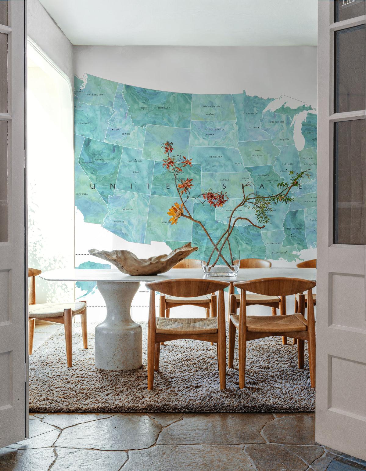US State Map - Lia Mural Wallpaper - room preview 05