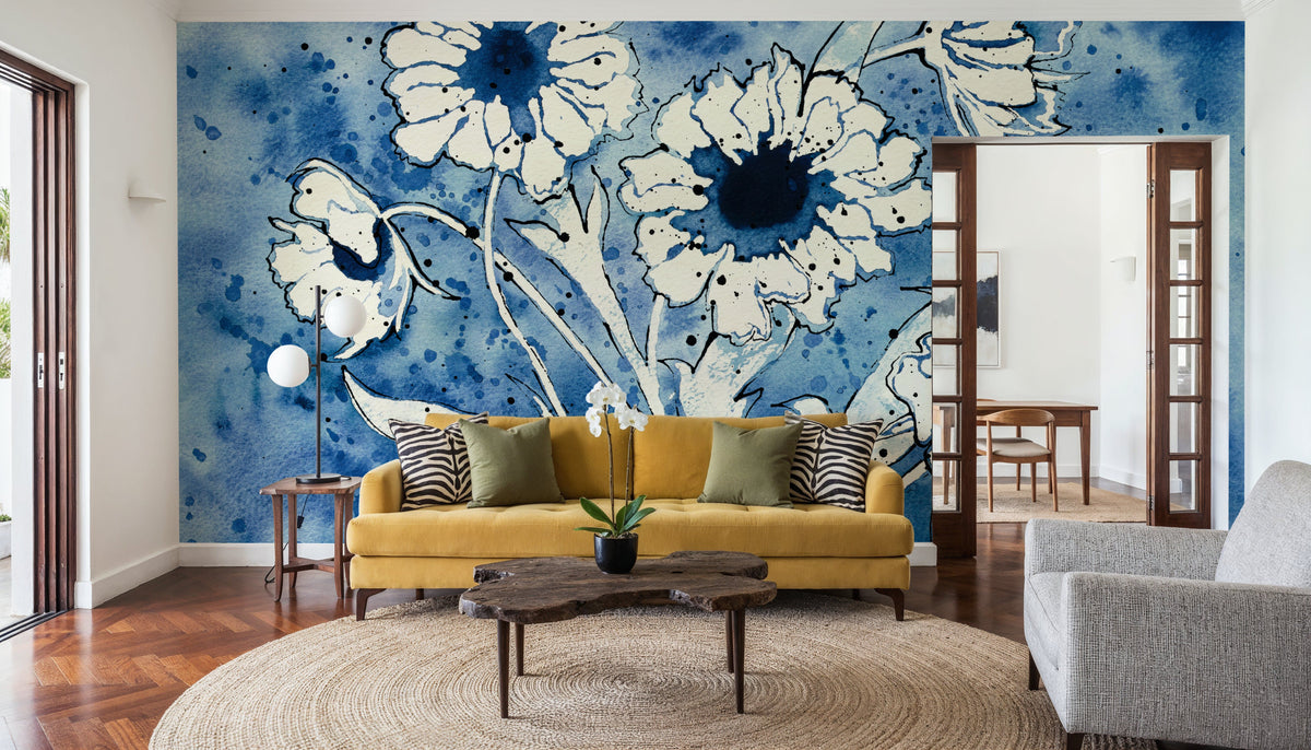 Batik Flowers Mural Wallpaper - room preview 05