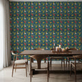 Parrot Paradise Blue Mural Wallpaper - room preview 05