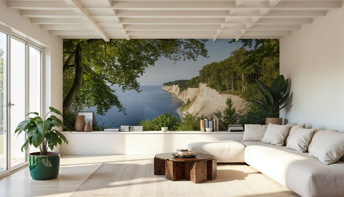 Chalk Cliffs Panorama Mural Wallpaper - room preview 05