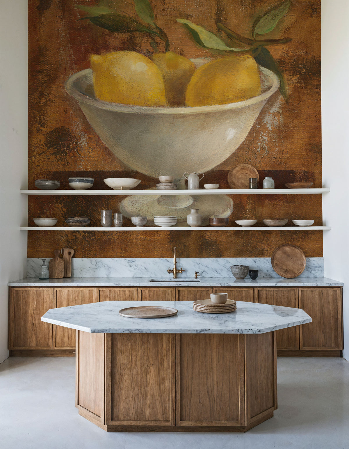Lemons in Old Bowl Mural Wallpaper - room preview 05