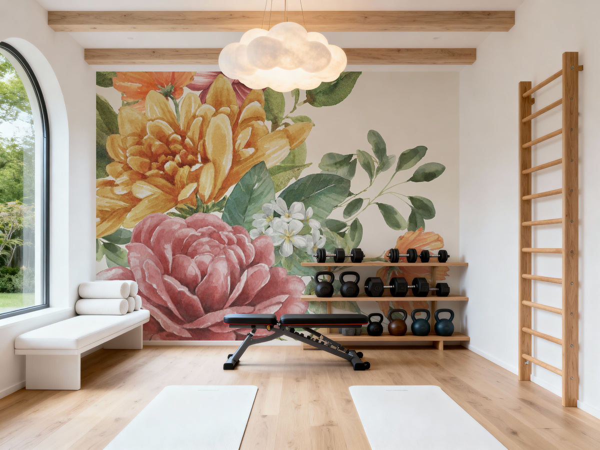 Amber Blossoms I Mural Wallpaper - room preview 05