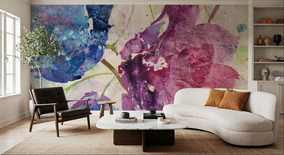 Fireworks Abstract Mural Wallpaper - Purple Tone - room preview 05