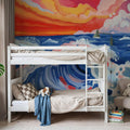 Waves Crashing with Sunset Mural Wallpaper - room preview 05
