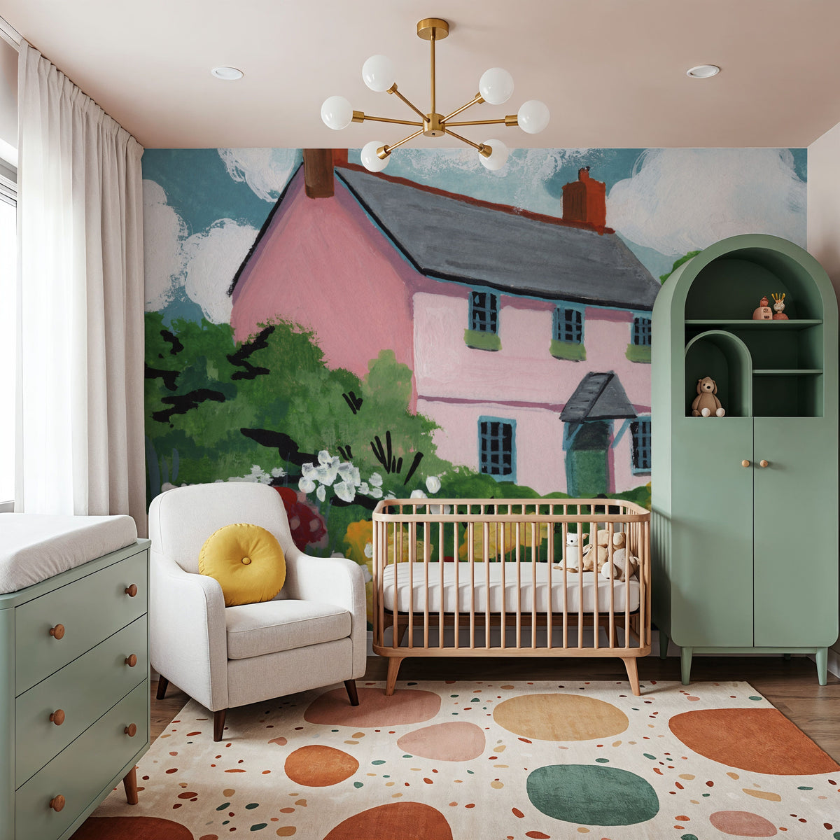 Full Bloom Cottage II Mural Wallpaper - room preview 05