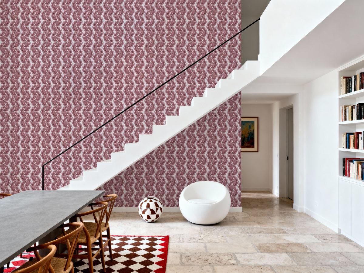 Verdant Plume, Chalky Rose Mural Wallpaper - room preview 05
