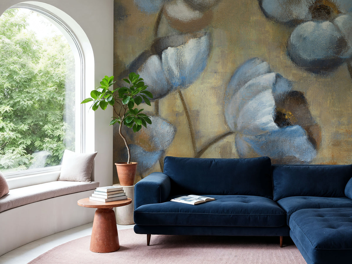 Flowers in Dusk I Mural Wallpaper - room preview 05