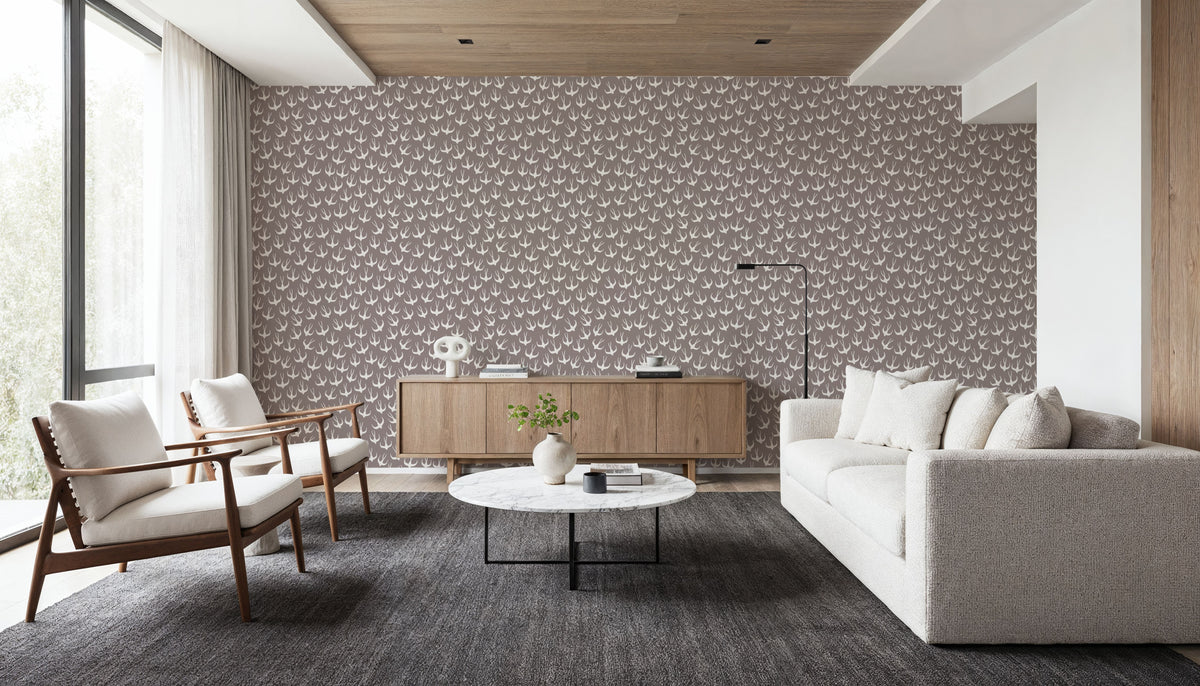 Swallow Family Mural Wallpaper - room preview 05