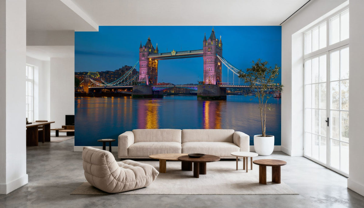 Purple Thames Twilight Mural Wallpaper - room preview 05