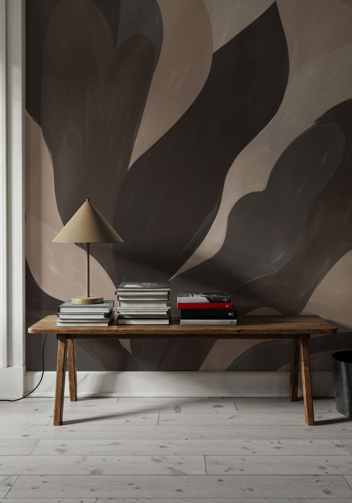 Dynamic Fields, Mocha Mural Wallpaper - room preview 05