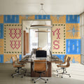 Quilted Christmas III Mural Wallpaper - Neutral Tone - room preview 05