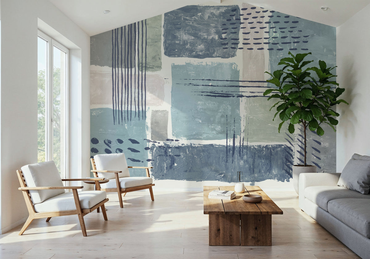 Between the Lines Mural Wallpaper - room preview 05