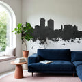 Wichita Kansas Skyline Black & White Mural Wallpaper - room preview 05