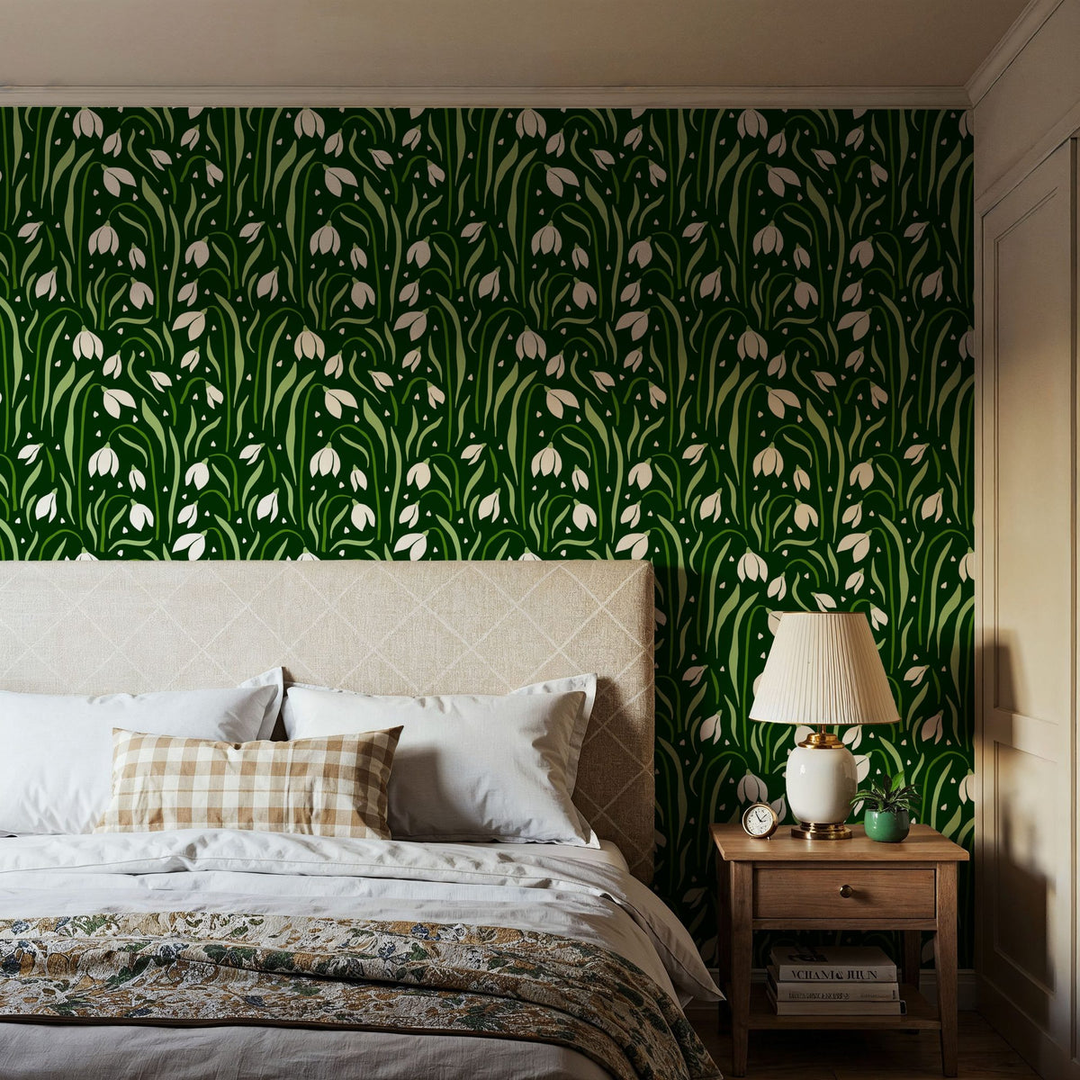 Snowdrops in Spring Mural Wallpaper - room preview 05