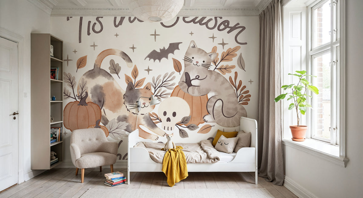 Pumpkins and Paws II Mural Wallpaper - room preview 05