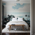 Kojima Island, Japanese Woodcut Mural Wallpaper - room preview 05