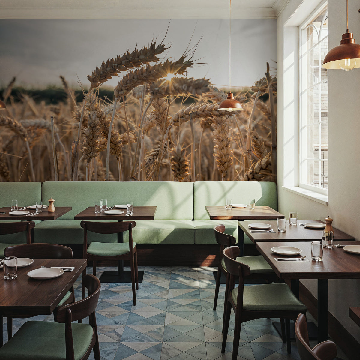Sunlit Harvest Mural Wallpaper - room preview 05