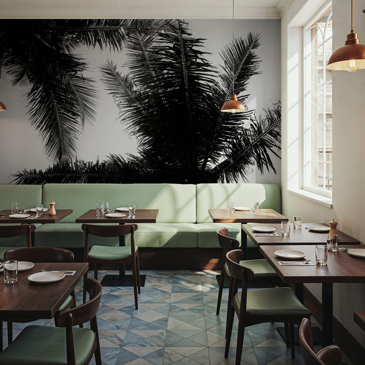 Palm Tree Looking Up I Mural Wallpaper - room preview 05