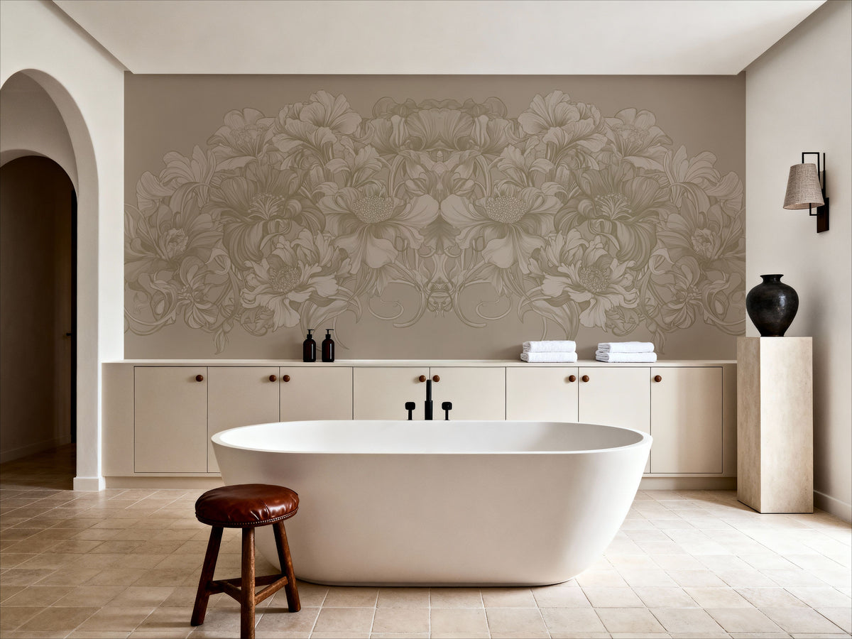 Scandi Flower I Mural Wallpaper - room preview 05