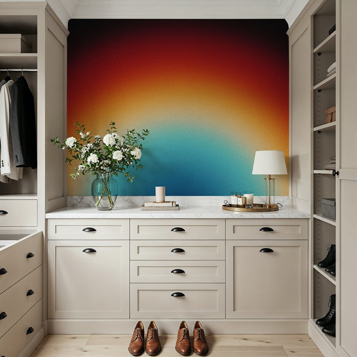 Retro Sunrise Mural Wallpaper - room preview 05