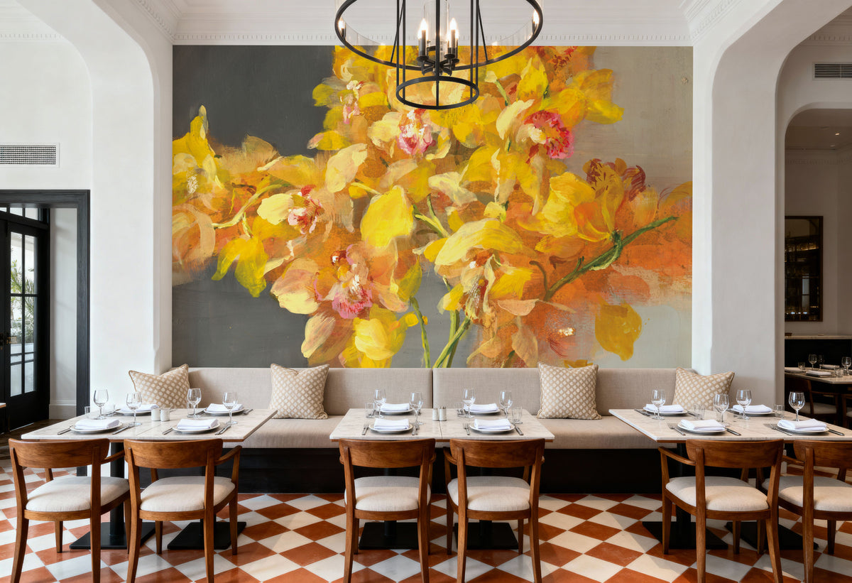 Orchid Dreaming Mural Wallpaper - room preview 05