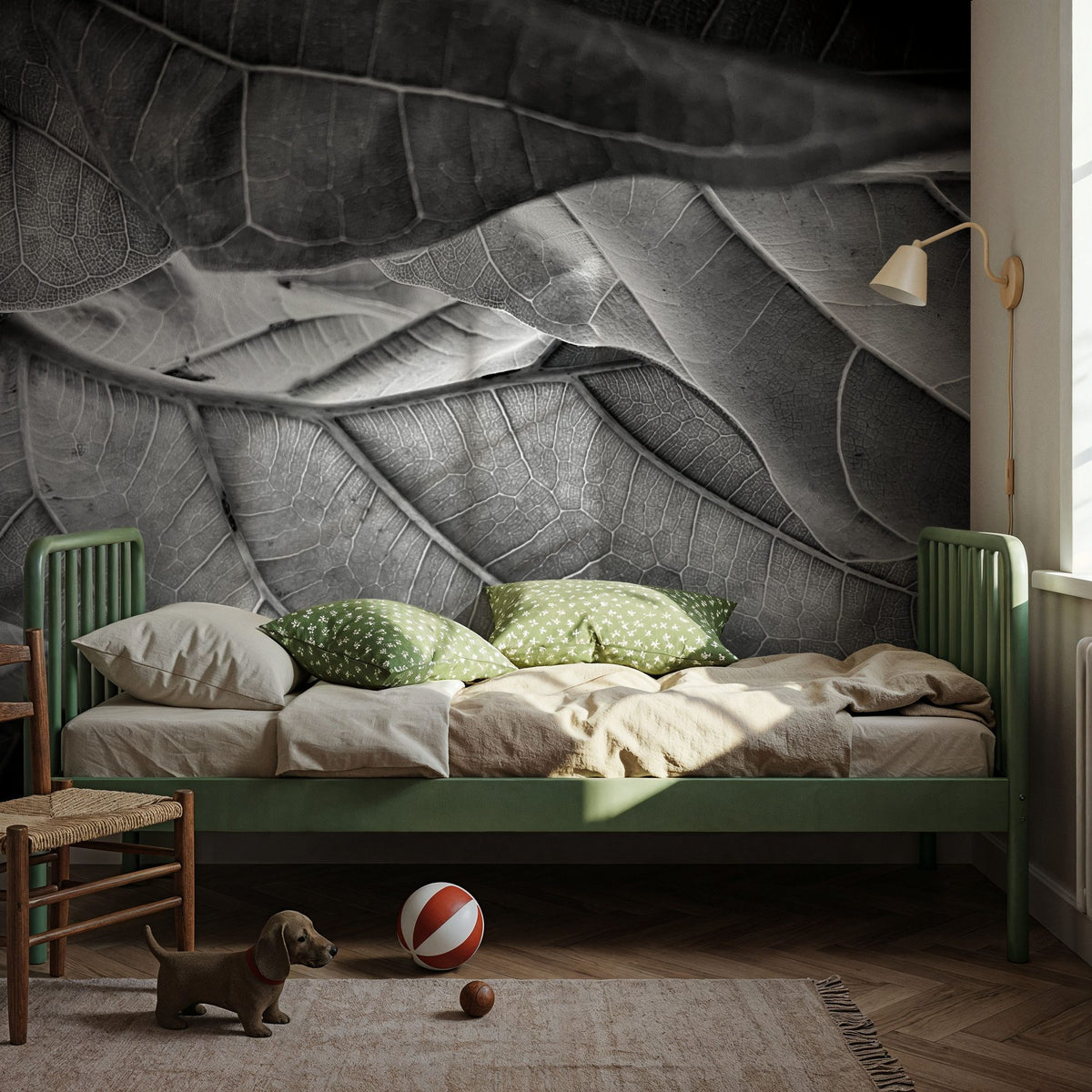 Sunlit Leaf I Mural Wallpaper - room preview 05