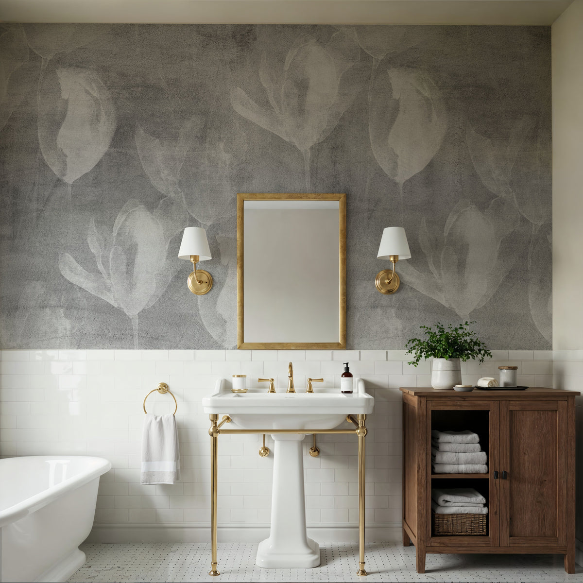 Ceramic Flowers Mural Wallpaper - room preview 05