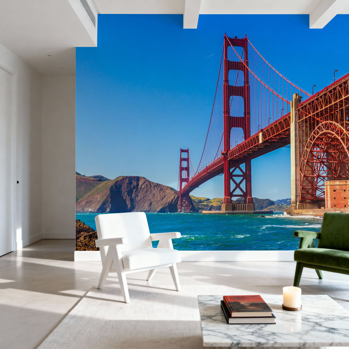 San Francisco Golden Gate Bridge Mural Wallpaper - room preview 05
