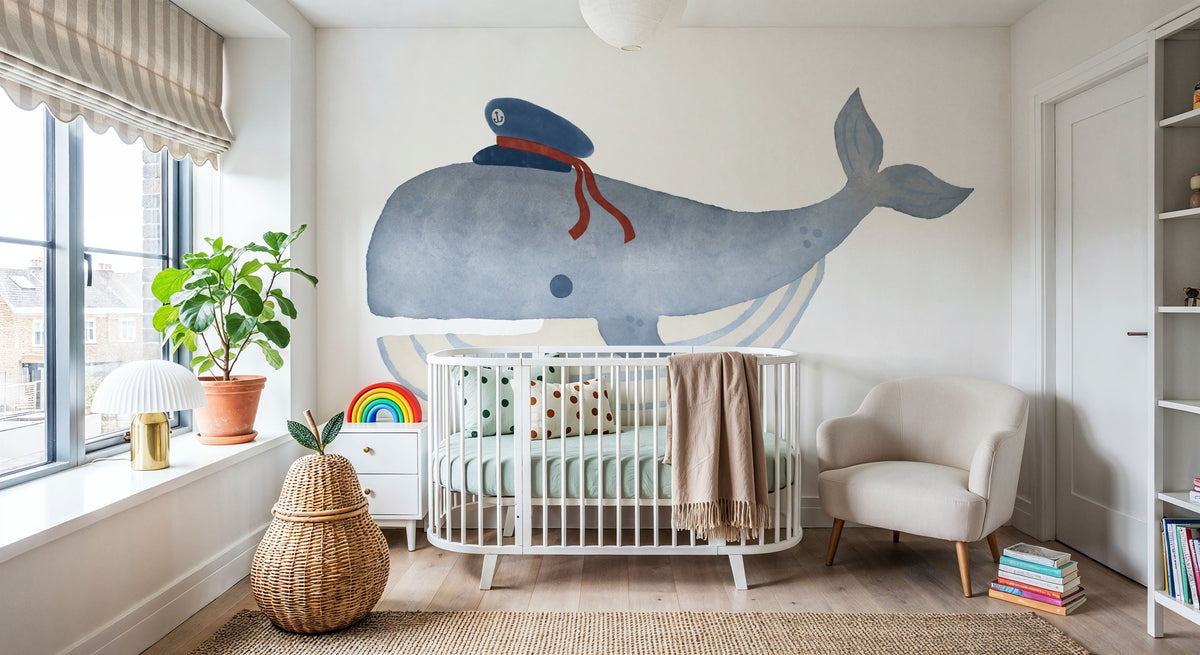 Skipper Whale Mural Wallpaper - room preview 05