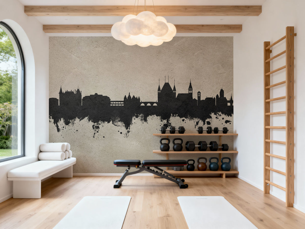 Thun Switzerland Skyline Concrete Mural Wallpaper - room preview 05