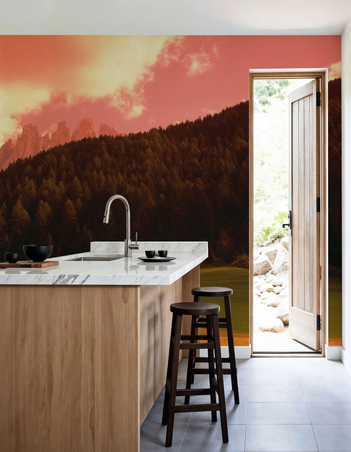 Mountain Church Sunset Mural Wallpaper - room preview 05