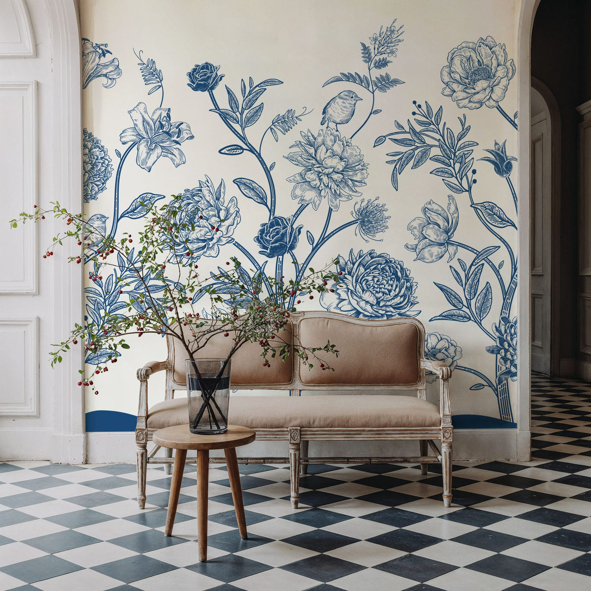 Proud Victorian Flowers Mural Wallpaper - Light Tone - room preview 05