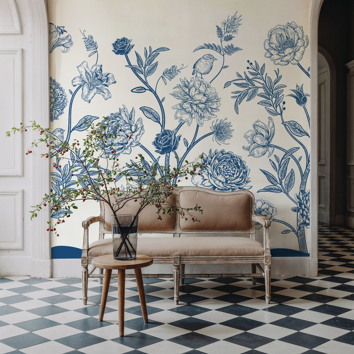 Proud Victorian Flowers Mural Wallpaper - Light Tone - room preview 05