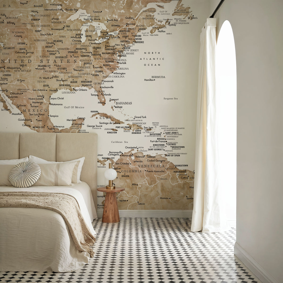 US Mexico Caribbean Map - Abey Mural Wallpaper - room preview 05