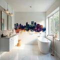 Sacramento California Skyline Blue & Bronze Mural Wallpaper - room preview 05