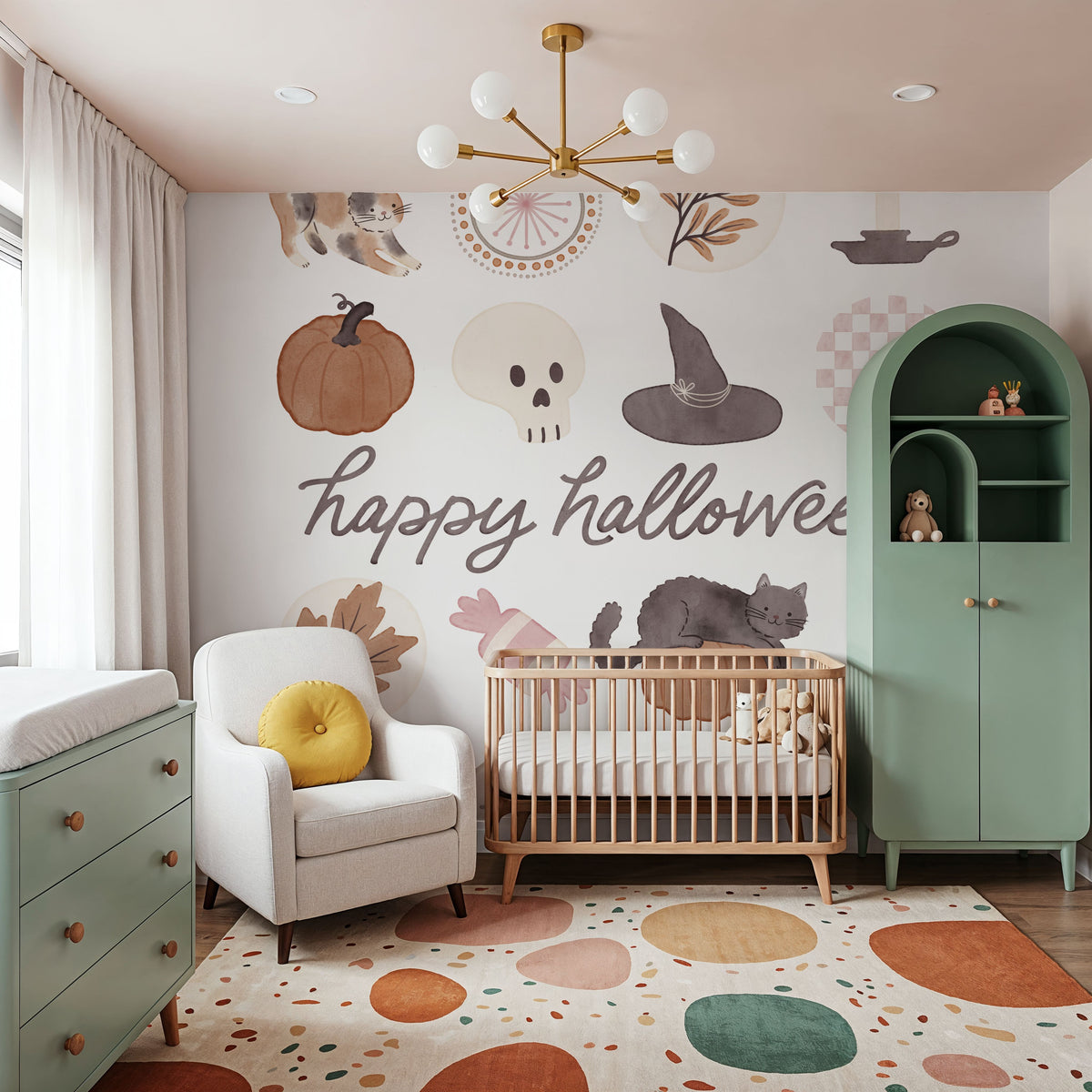 Pumpkins and Paws V Mural Wallpaper - room preview 05