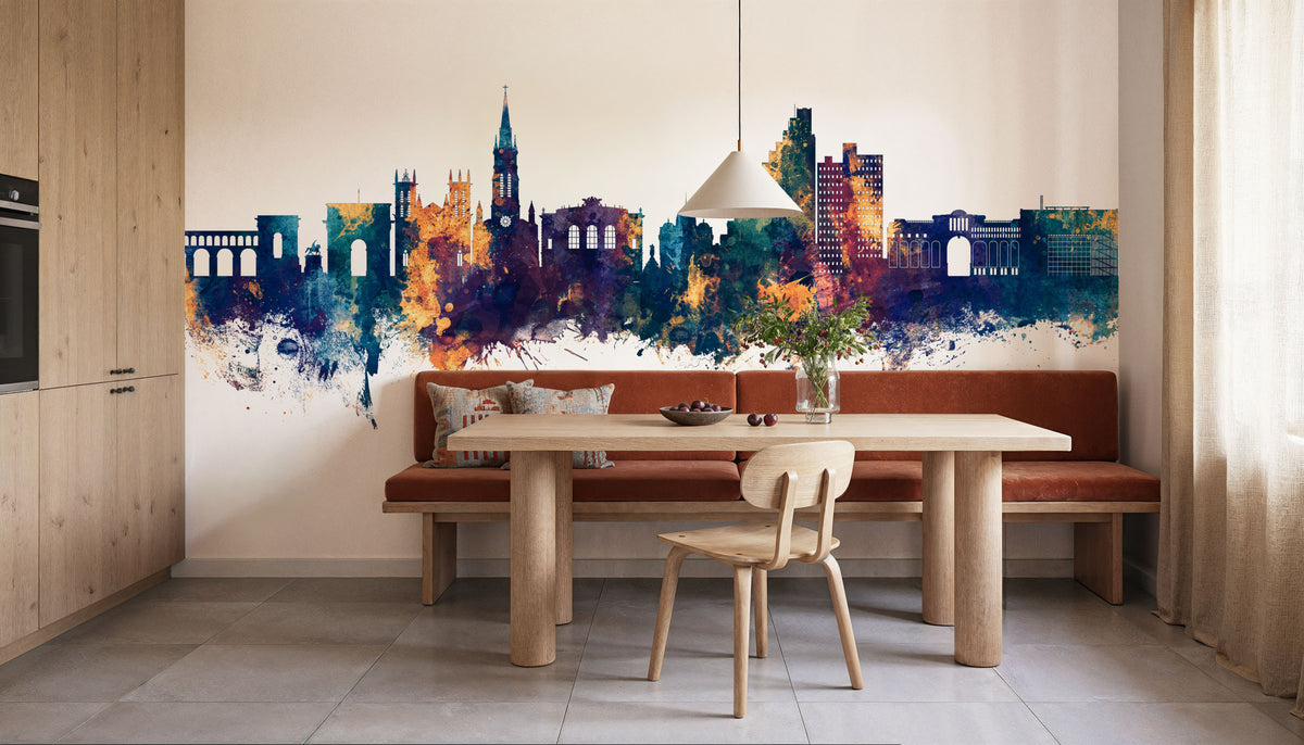 Montpellier Skyline Blue & Bronze Mural Wallpaper - room preview 05