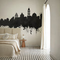Santorini Skyline Black & White Mural Wallpaper - room preview 05