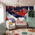 Santa and His Reindeers Mural Wallpaper - room preview 05