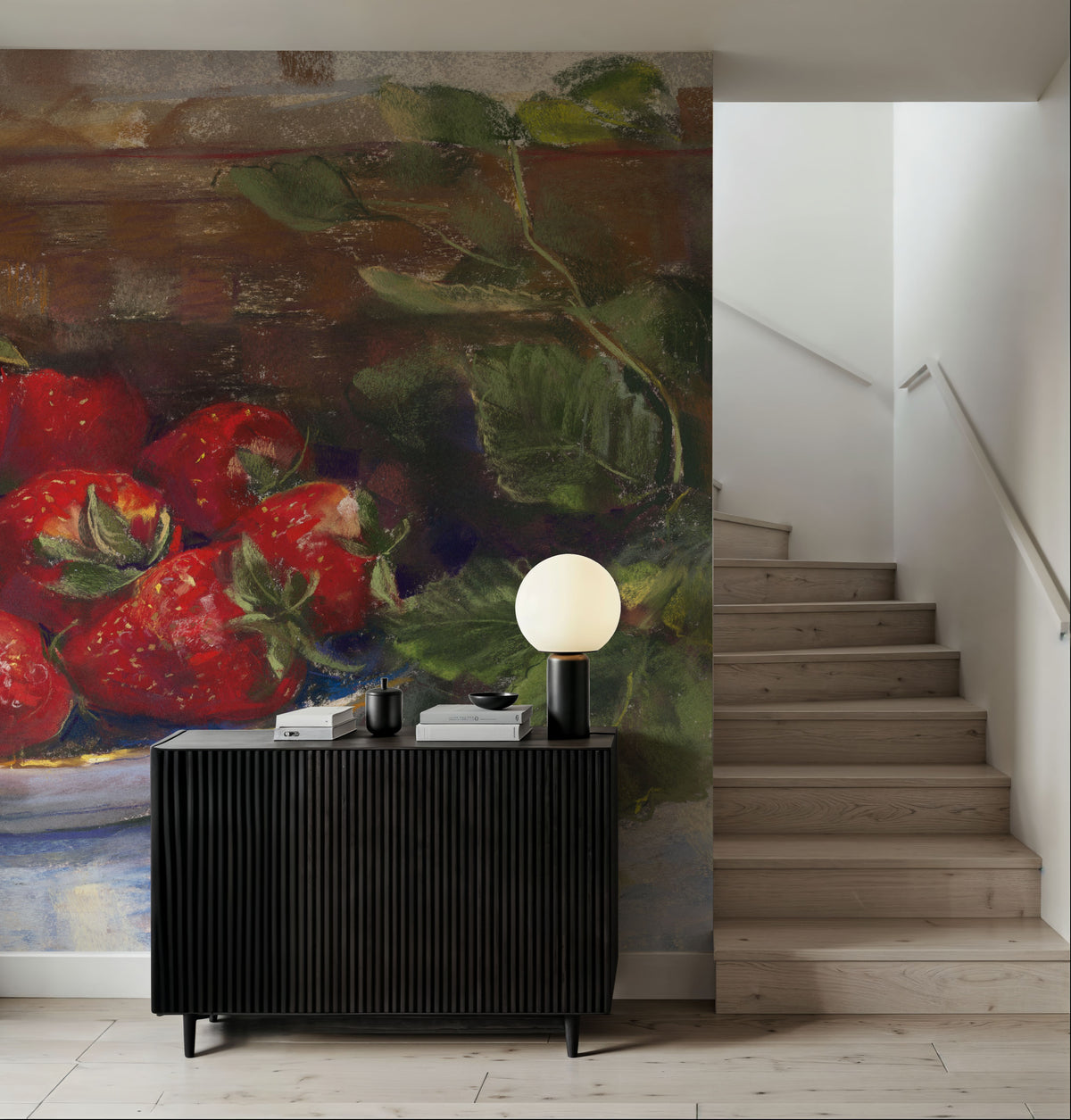 Plate of Strawberries Mural Wallpaper - room preview 05
