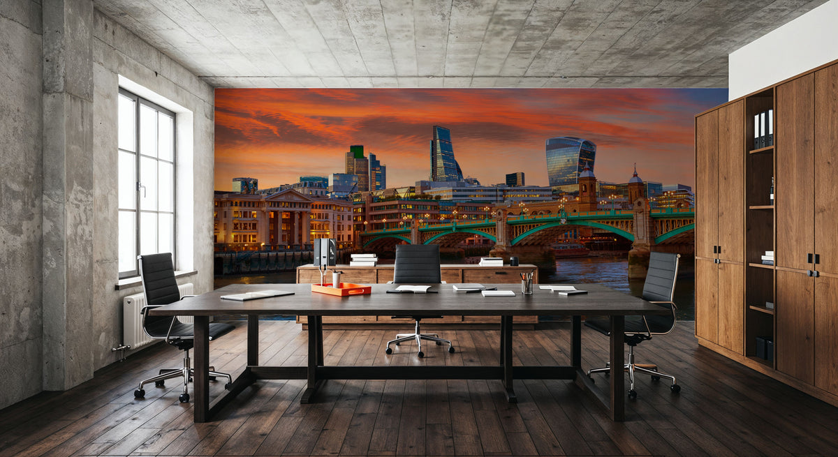 Golden Hour Bridge II Mural Wallpaper - room preview 05